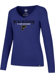 47 St Louis Blues Womens Blue Splitter Long Sleeve T-Shirt