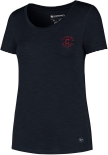 47 Cleveland Indians Womens Navy Blue Forward Microlite T-Shirt