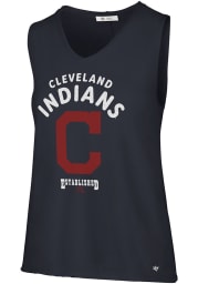 47 Cleveland Indians Womens Black Letter Tank Top