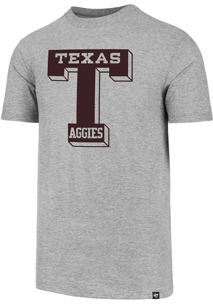 47 Texas A&M Aggies Grey Throwback Match Short Sleeve Fashion T Shirt