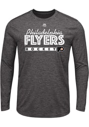 Majestic Philadelphia Flyers Grey Crash The Net Long Sleeve T-Shirt