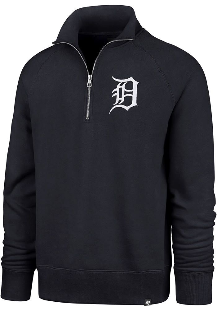 47 Detroit Tigers Mens Navy Blue Headline Long Sleeve 1/4 Zip Fashion Pullover