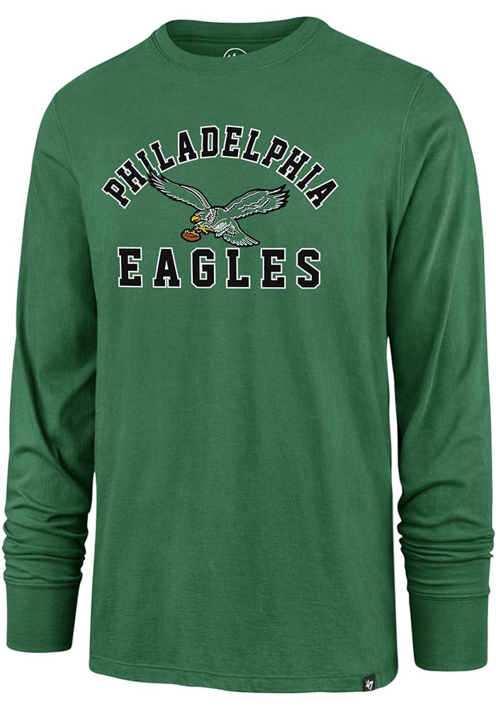 Women's Junk Food Black Philadelphia Eagles Big Logo Long Sleeve T-Shirt