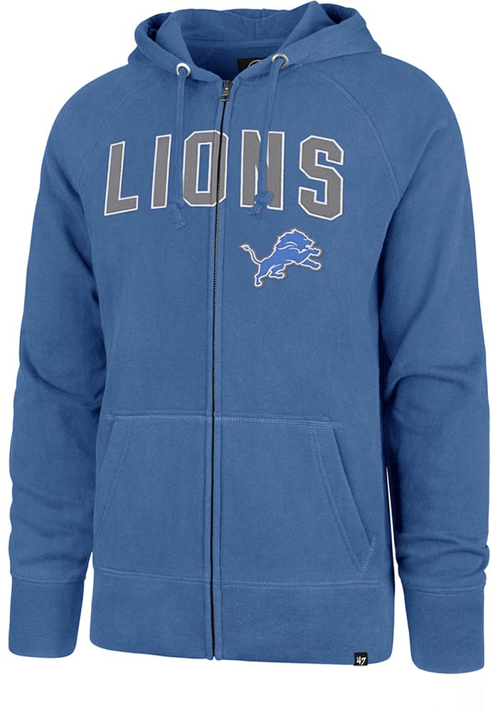47 Detroit Lions Mens Blue Ovation Long Sleeve Zip Fashion