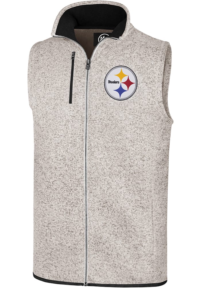 47 Pittsburgh Steelers Mens White Kodiak Sweater Vest