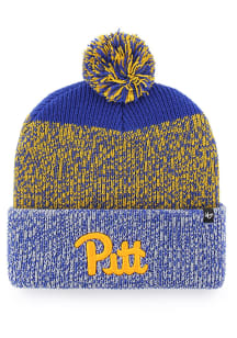 47 Pitt Panthers Blue Static Cuff Knit Mens Knit Hat