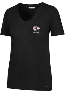 47 Kansas City Chiefs Womens Black Bitsy Tidal Slub Short Sleeve T-Shirt