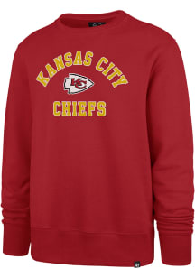 47 Kansas City Chiefs Mens Red Varsity Arch Long Sleeve Crew Sweatshirt