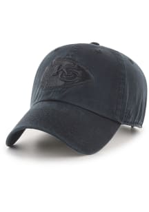 47 Kansas City Chiefs Black On Black Clean Up Adjustable Hat - Black