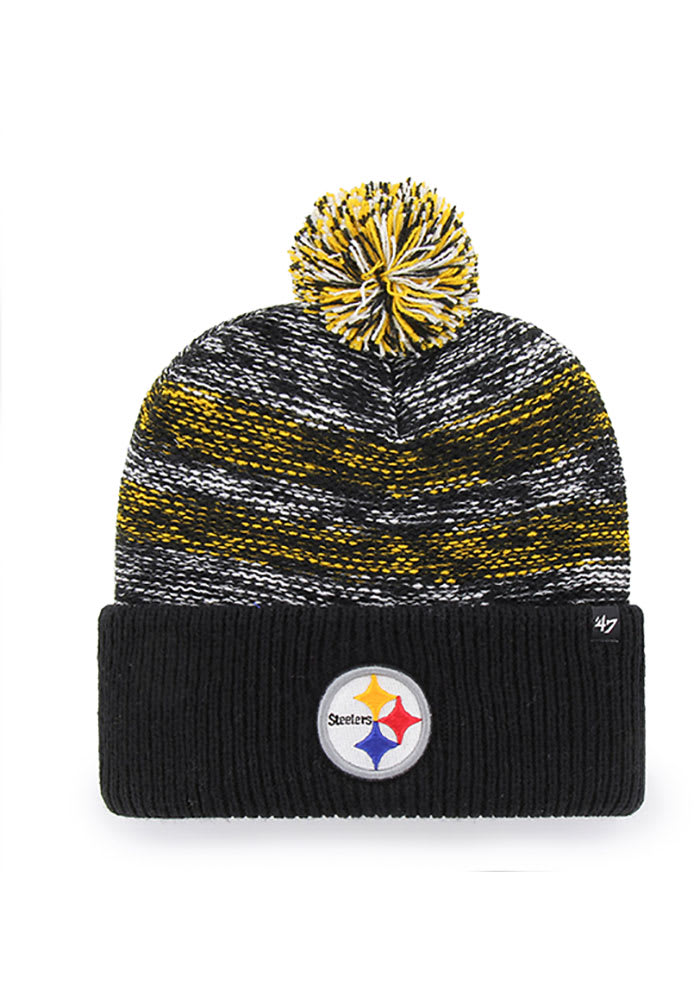 47 Pittsburgh Steelers Black Sideboard Cuff Knit Mens Knit Hat