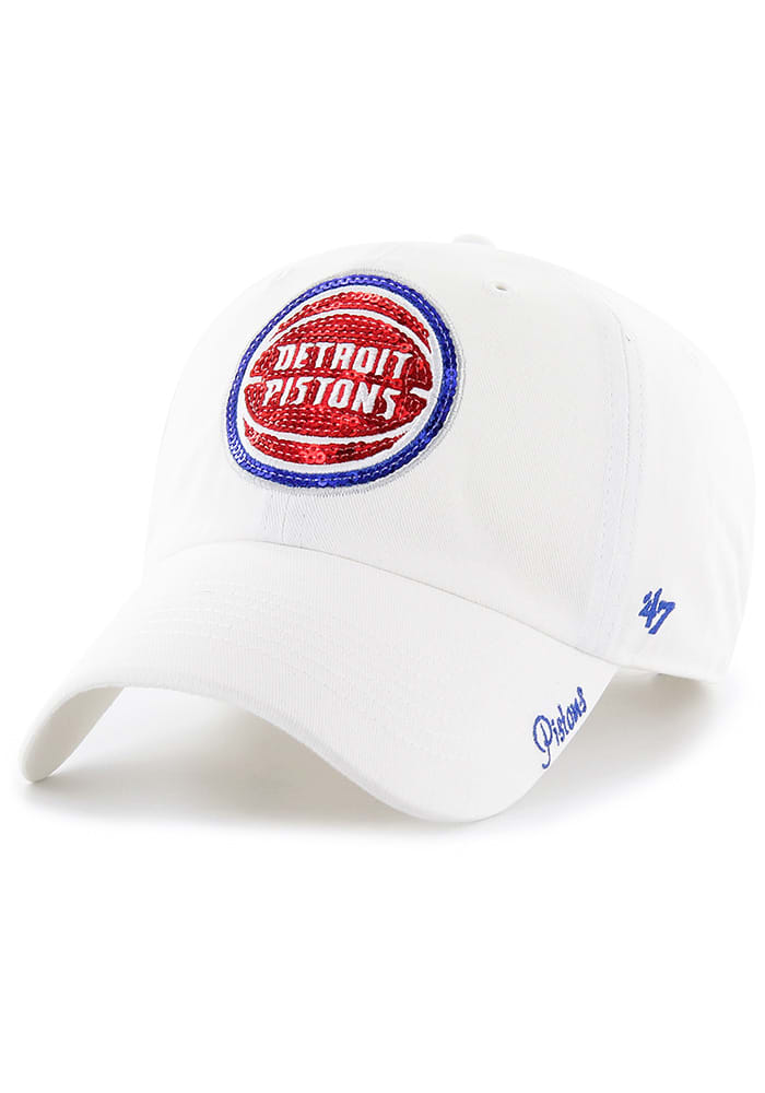 47 Detroit Pistons White Sparkle Clean Up Womens Adjustable Hat