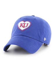 47 Kansas Jayhawks Blue Courtney W Clean Up Womens Adjustable Hat