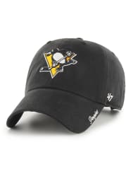 47 Pittsburgh Penguins Black Miata Clean Up Womens Adjustable Hat