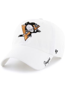47 Pittsburgh Penguins White Sparkle Clean Up Womens Adjustable Hat