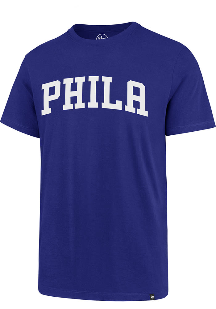 47 Philadelphia 76ers Blue Wordmark Rival Short Sleeve T Shirt