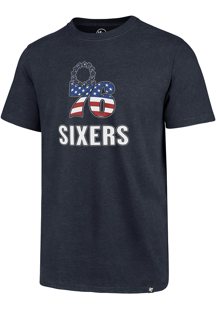 47 Philadelphia 76ers Navy Blue Americana Club Short Sleeve T Shirt