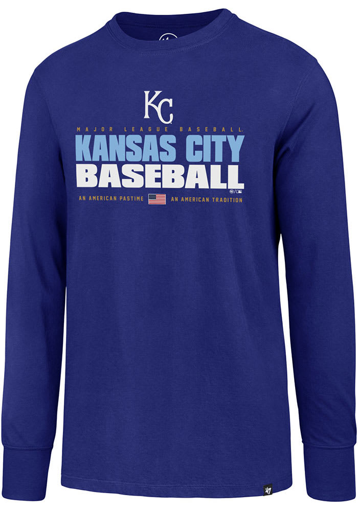 47 Kansas City Royals Grey Super Rival Long Sleeve T Shirt, Grey, 100% Cotton, Size XL, Rally House