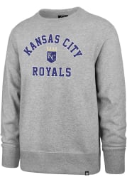 47 Kansas City Royals Mens Grey Headline Crew Long Sleeve Crew Sweatshirt