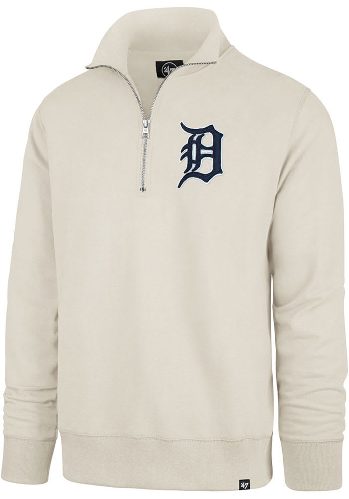 47 Detroit Tigers Mens Tan Striker Long Sleeve 1/4 Zip Fashion Pullover