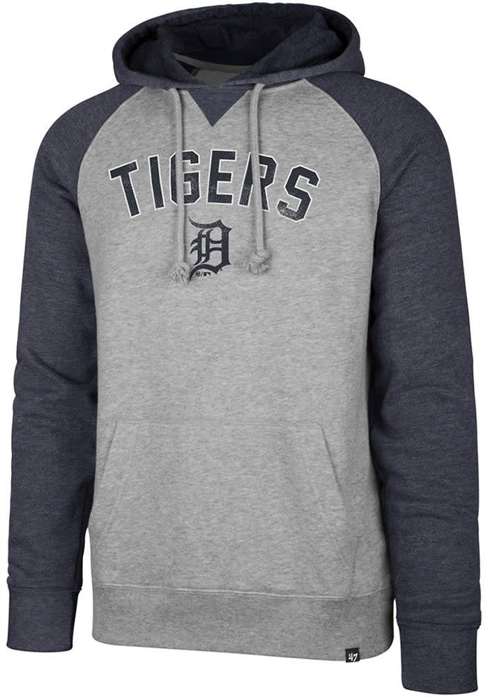 47 Detroit Tigers Tigers Grey Match Raglan Hood Long Sleeve Fashion Hood