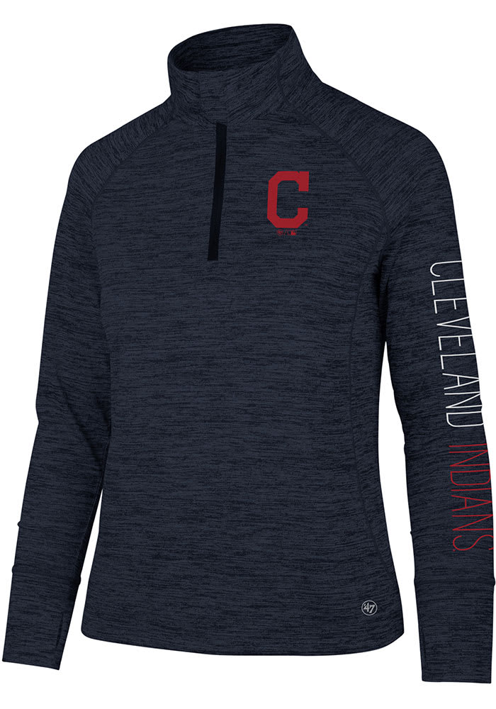 47 Cleveland Indians Womens Navy Blue Impact 1/4 Zip Pullover