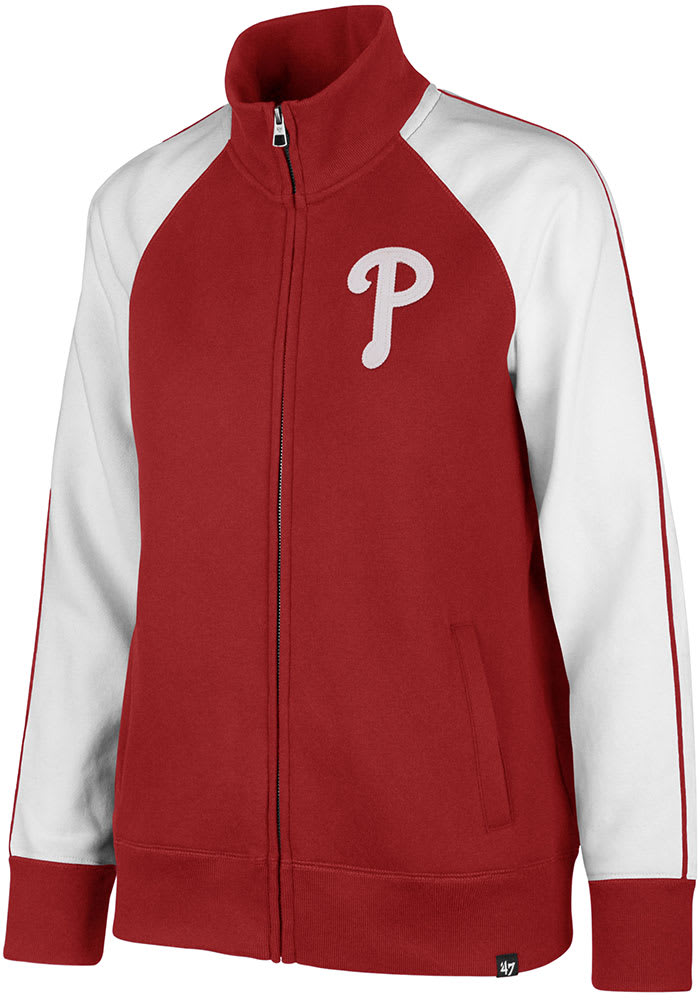 47 Philadelphia Phillies Womens Red Headline Long Sleeve Track Jacket