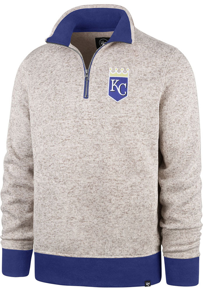 47 Kansas City Royals Mens Brown Kodiak 1/4 Zip Long Sleeve 1/4 Zip Fashion Pullover