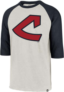 47 Cleveland Indians Ivory Club Raglan Long Sleeve Fashion T Shirt