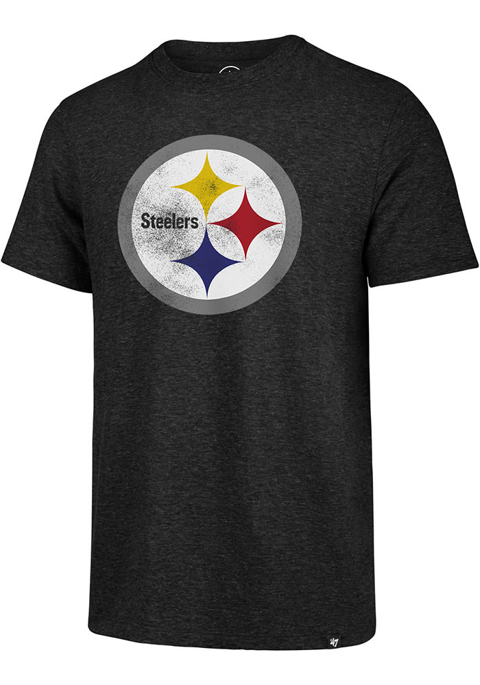 47 Pittsburgh Steelers Black Logo Match Short Sleeve Fashion T Shirt