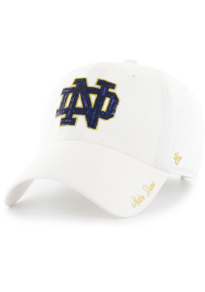 47 Notre Dame Fighting Irish White Sparkle Clean Up Womens Adjustable Hat