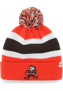 Brownie  47 Cleveland Browns Orange Breakaway Cuff Mens Knit Hat
