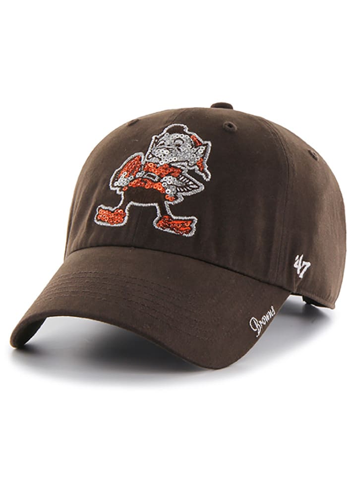 47 Cleveland Browns Brown Sparkle Clean Up Womens Adjustable Hat
