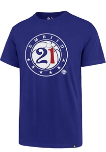 Joel Embiid Philadelphia 76ers Blue Name and Number Short Sleeve Player T Shirt