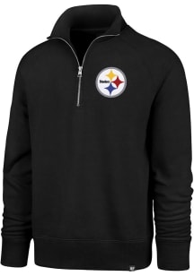 47 Pittsburgh Steelers Mens Black Headline Long Sleeve 1/4 Zip Fashion Pullover