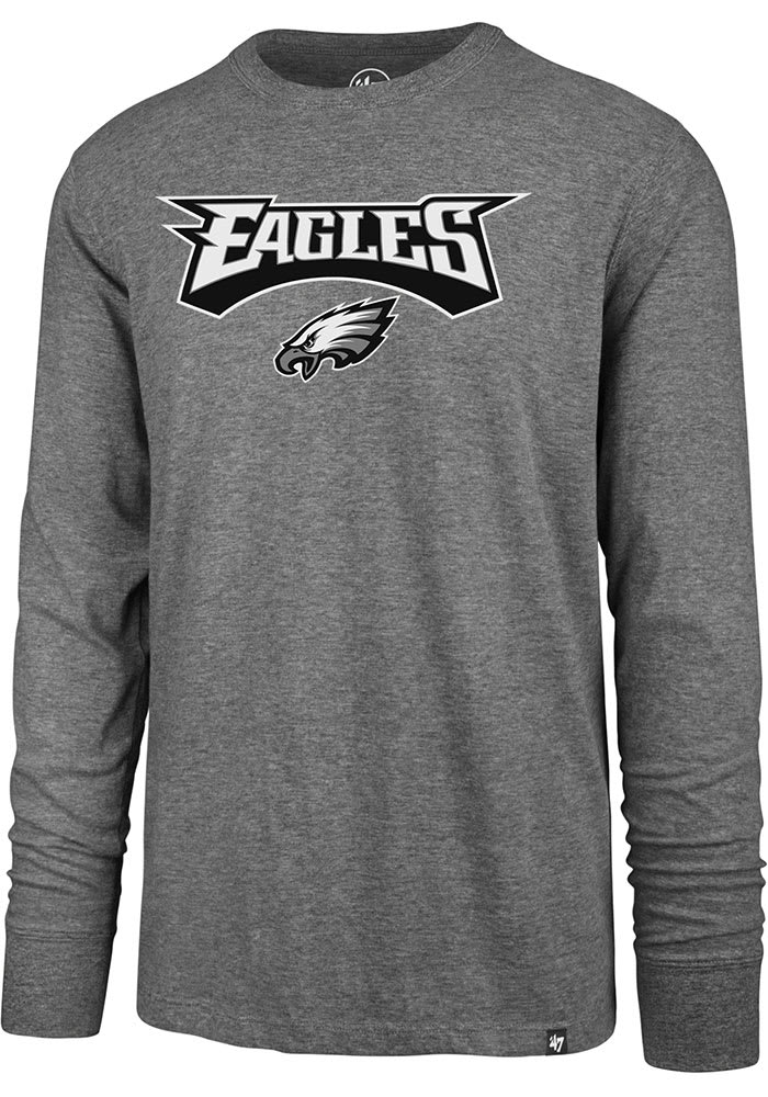 47 Men's Philadelphia Eagles Cover 2 Grey Long Sleeve T-Shirt