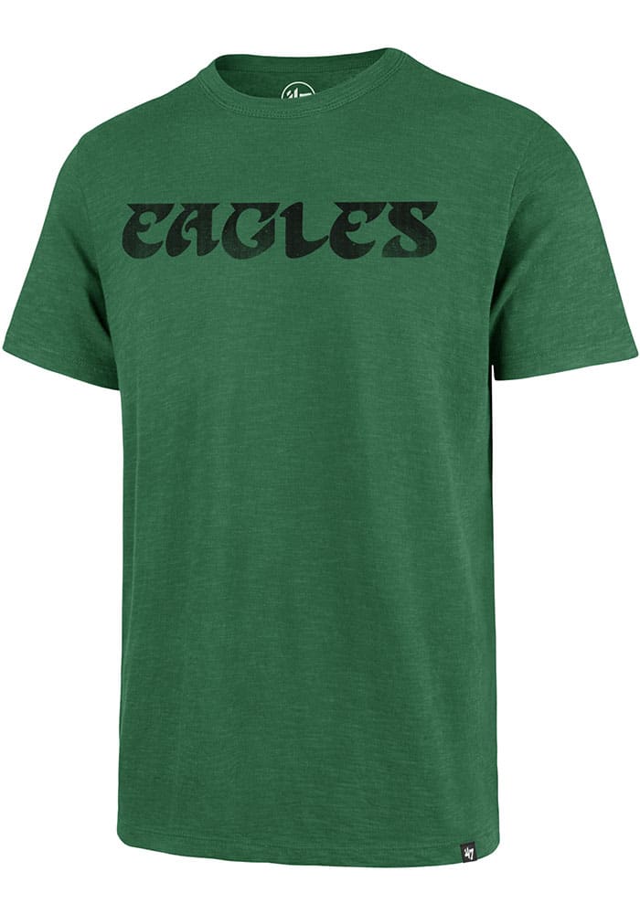 47 Philadelphia Eagles Kelly Green Grit Wordmark Short Sleeve Fashion T Shirt, Kelly Green, 100% Cotton, Size XL, Rally House