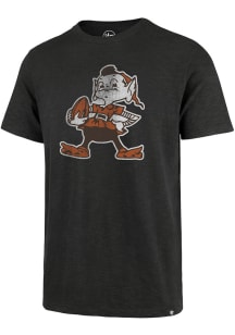Brownie  Cleveland Browns Charcoal 47 Grit Vintage Short Sleeve Fashion T Shirt