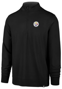 47 Pittsburgh Steelers Mens Black Relay Long Sleeve 1/4 Zip Pullover