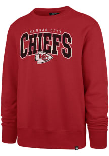47 Kansas City Chiefs Mens Red Headline Long Sleeve Crew Sweatshirt