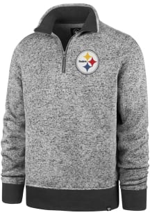 47 Pittsburgh Steelers Mens Grey Encore Long Sleeve 1/4 Zip Fashion Pullover