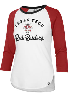 47 Texas Tech Red Raiders Womens White Raglan LS Tee