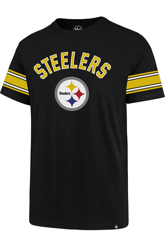 47 Pittsburgh Steelers Black Logo Match Short Sleeve Fashion T Shirt