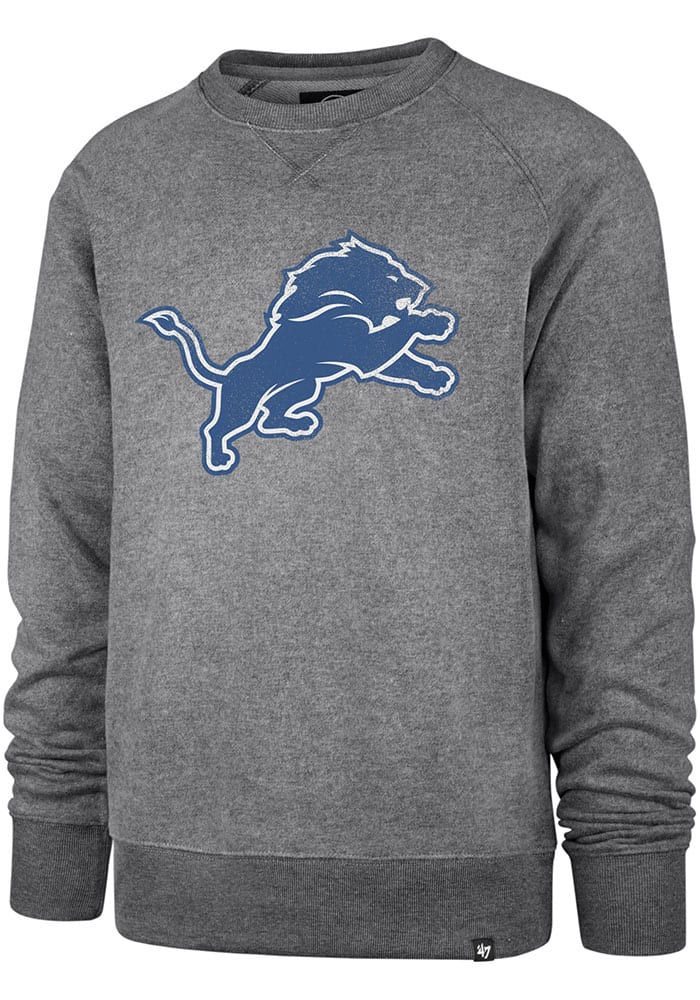 47 Detroit Lions Mens Grey Imprint Callback Club Long Sleeve Hoodie