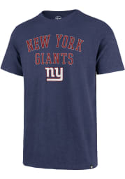47 New York Giants Blue Classic Track Short Sleeve Fashion T Shirt