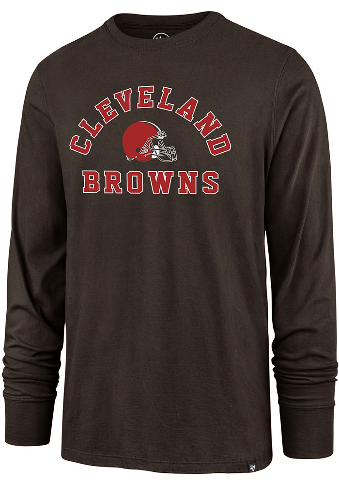 47 Cleveland Browns Brown Varsity Arch Long Sleeve T Shirt, Brown, 100% Cotton, Size S, Rally House