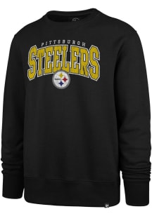 47 Pittsburgh Steelers Mens Black Varsity Block Long Sleeve Crew Sweatshirt