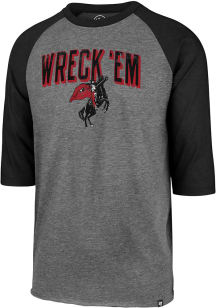 47 Texas Tech Red Raiders Black Break Thru Club Raglan Long Sleeve Fashion T Shirt