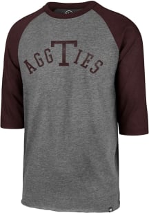 47 Texas A&amp;M Aggies Maroon Break Thru Club Raglan Long Sleeve Fashion T Shirt