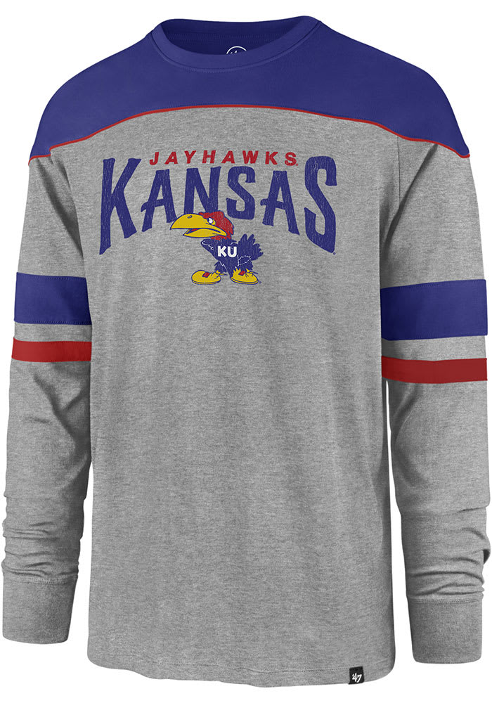 47 Kansas Jayhawks Grey Win Streak Long Sleeve Fashion T Shirt