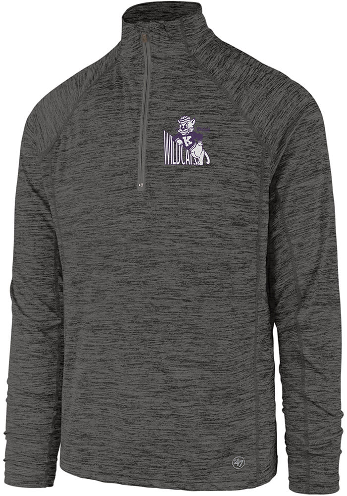 47 K-State Wildcats Mens Charcoal Impact Long Sleeve 1/4 Zip Pullover